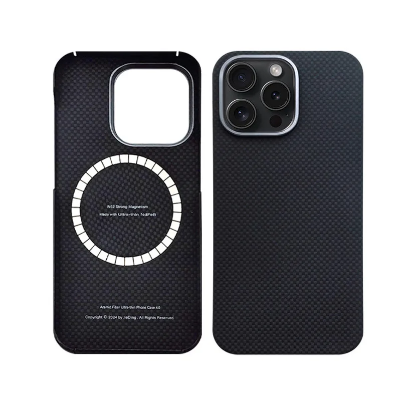 

true real carbon fiber magnetic phone case suitable for Apple 15 16promax new minimalist anti fingerprint phone protective case