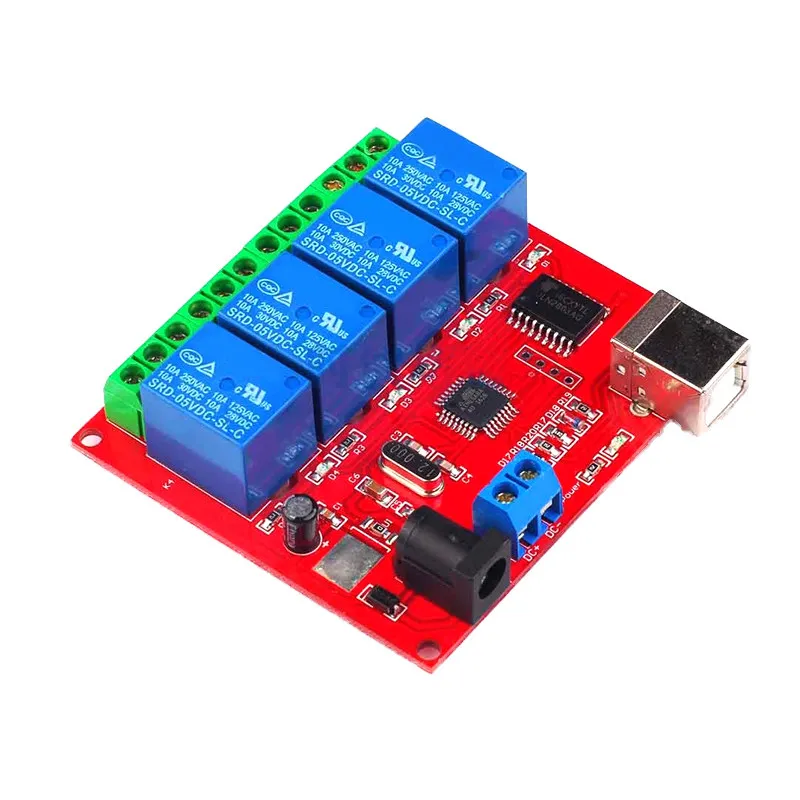 1/2/4/8-Channel USB Relay Module 5V 12V 24V Driver-Free Computer Control Switch Relay Module