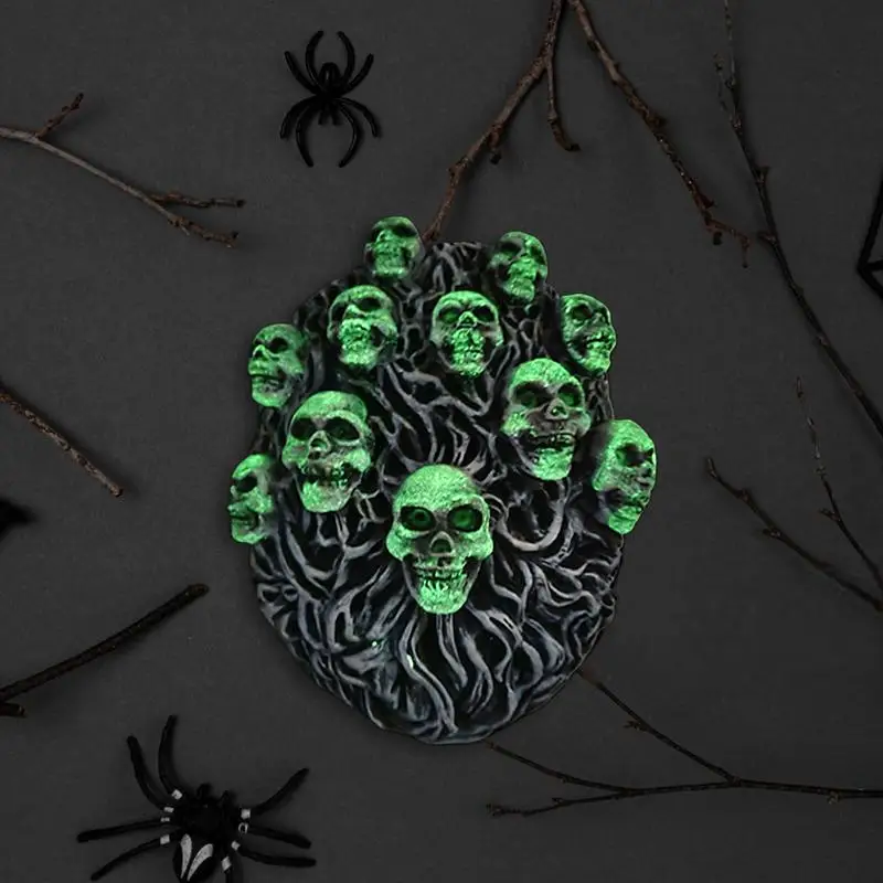 

Halloween Wall Skull Resin Halloween Glow-in-The-Dark Sculpture Skull Home Seasonal Ornaments Photography Props For Study Room