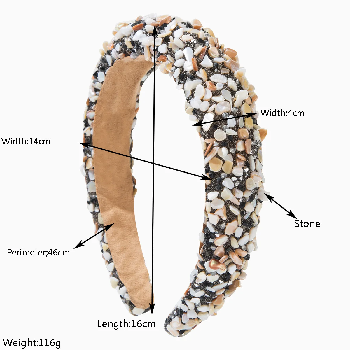 Hot-selling fashion new hair accessories colorful gemstone headband hot-selling pressure hair headband women