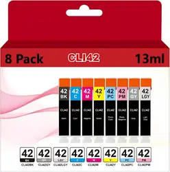 CLI-42 CLI42 Compatible Ink Cartridges Replacement for PIXMA PRO-100 Printer 8 Pack