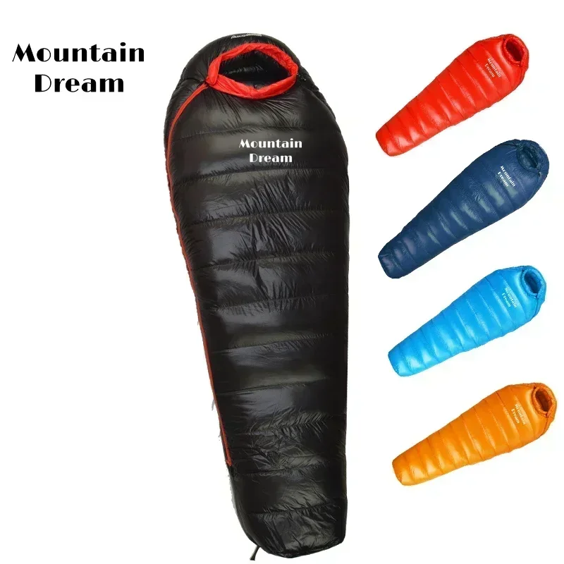 Outdoor Ultralight Mummy Sleeping Bag Thickened White Goose Down Warm Adults Camping Hiking Winter Cold Protection Waterproof