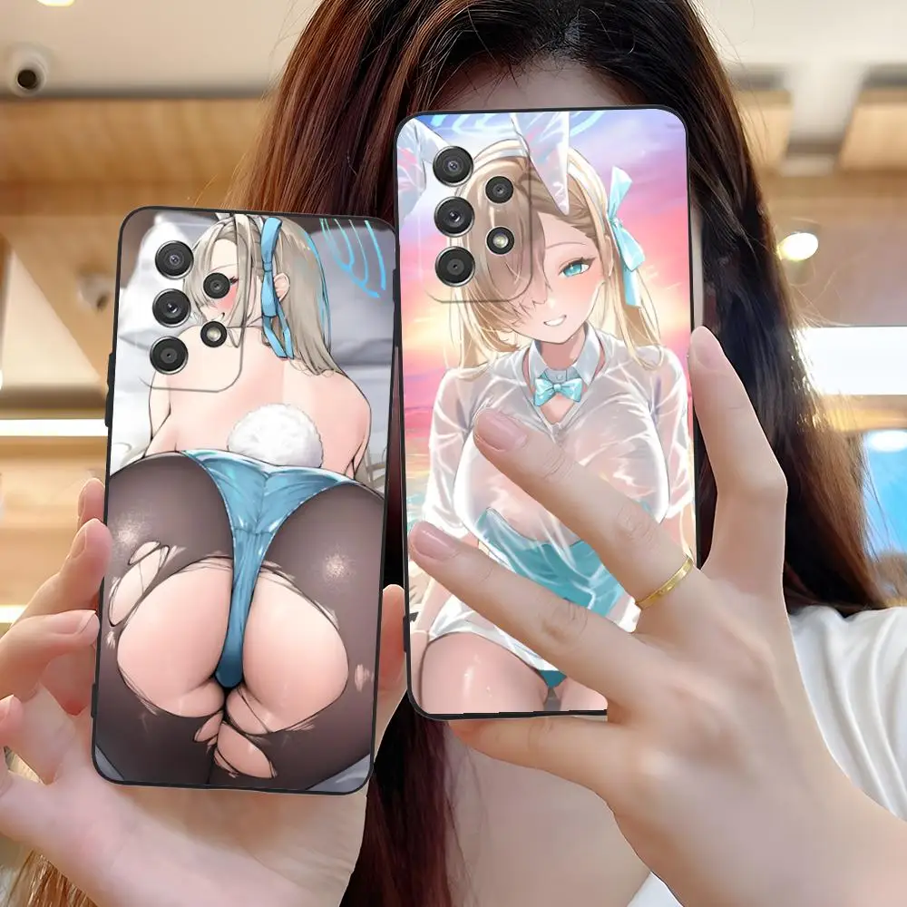 الأزرق الأرشيف Asuna قضية الهاتف المحمول لسامسونج غالاكسي M55 54 42 35 34 33 32 23 22 15 14 13 12 F55 5G اللون واقية فاخرة