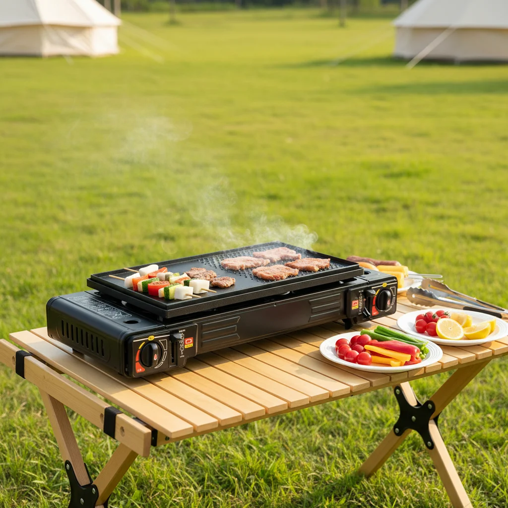 ポータブルキャンプストーブ 2バーナーキャンプストーブ ベー - Camping Cooking Candle のレビューと価格