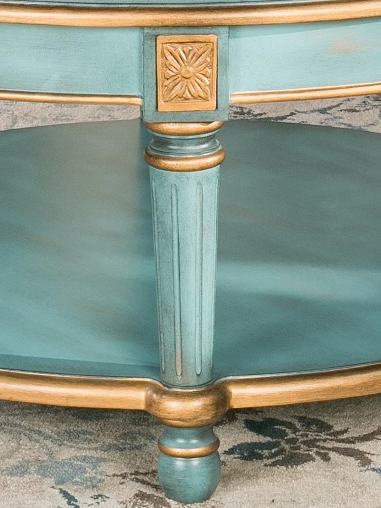 Living Room Coffee Table TV Cabinet Sofa Table round Table Vintage round Glass