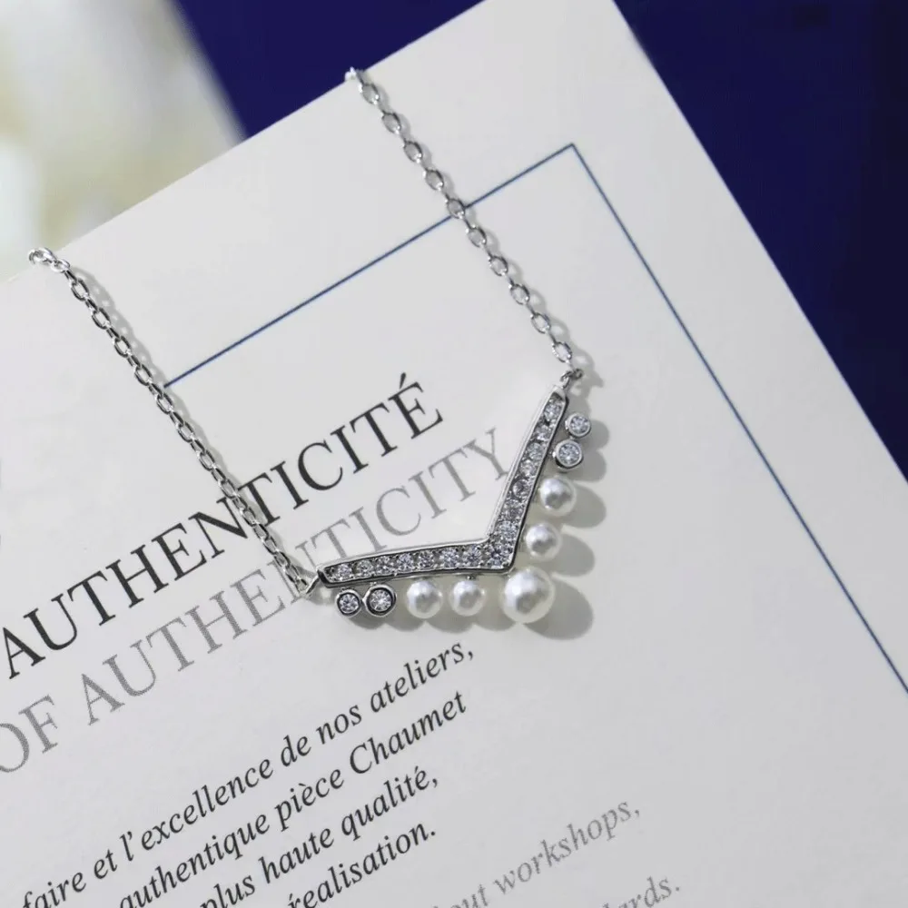 

New Angel Pearl Necklace Women's Fashion Gypsy Collarbone Chain Holiday Gift