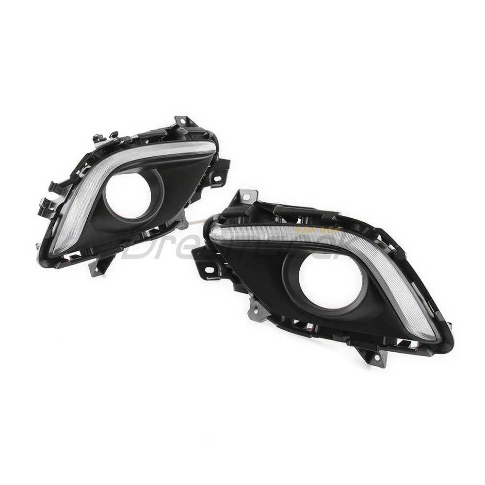 LED DRL For Mazda6 Atenza 2014 2015 2016 Daytime Running Light Driving Fog Lamp With Turn Signal Front Bumper Indicator Daylight