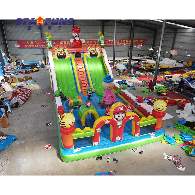 Hot Sale Custom Mari Themed Commercial Inflatable Playground Bounce House Combo PVC with Blower Inflatable Castle Park for Kids