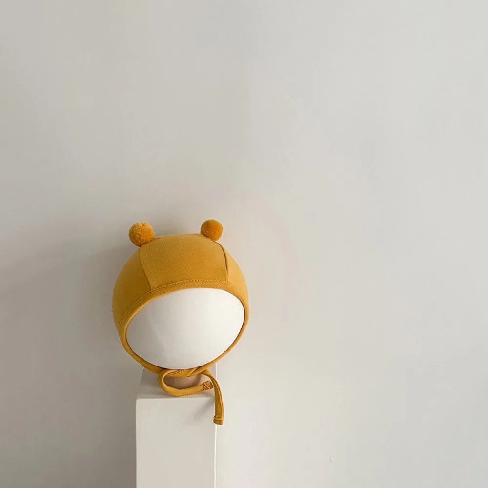 

Thin Windproof Baby Bear Ear Protection Hat Cotton Thickened No Brim Newborn Infant Hats Cartoon Design Pullover Style