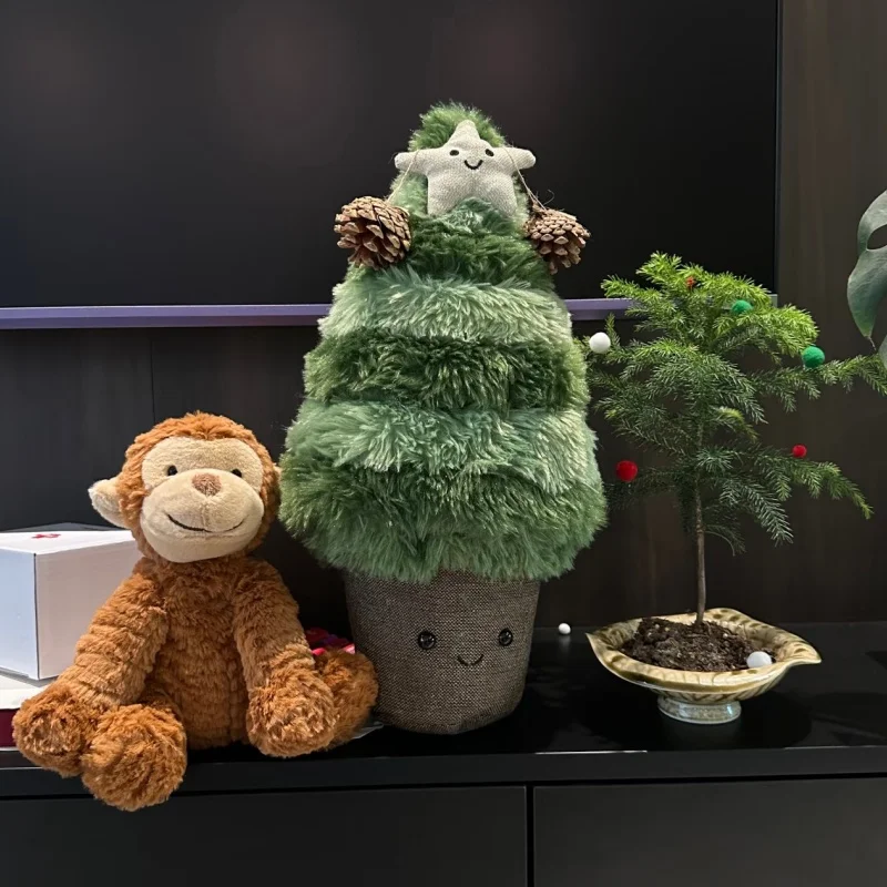 مضحك شجرة عيد الميلاد ألعاب من القطيفة لطيف الكرتون الزنجبيل الدمى لينة شكل نجمة القمر محشوة للأطفال مهرجان ديكور هدية حفلة #1