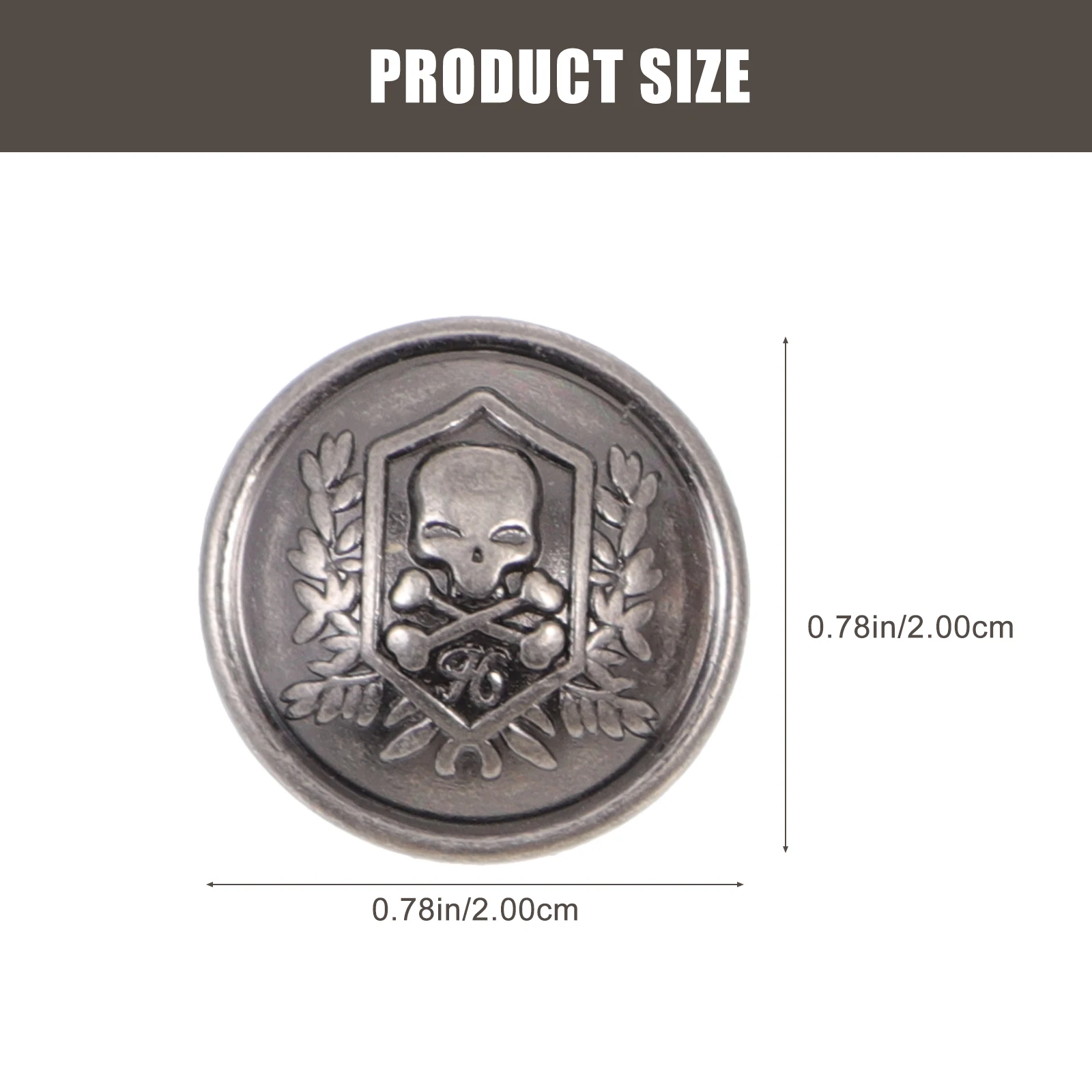 20pcs Metal Sewing Shank Suit Buttons vintage Alloy Skull Head Pattern Round Button Clothing Button Suit Jean Suit Buttons