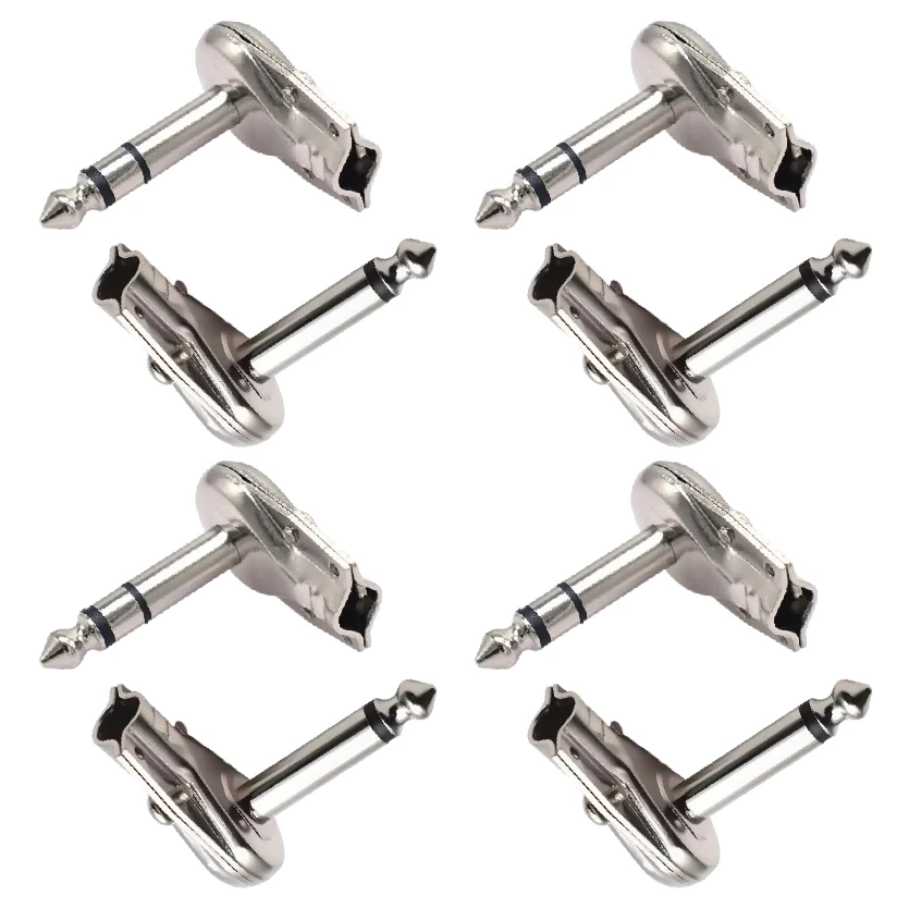 

Guitar Phono Metal Convertor Connectors Right Angle 6.35mm Mono Stereo Jack Plug