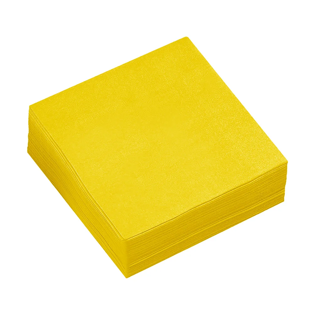 

80 Pcs Decorative Napkin Birthday Tissue Household Party Yellow Napkins Raw Pulp Wood Paper Table Decors