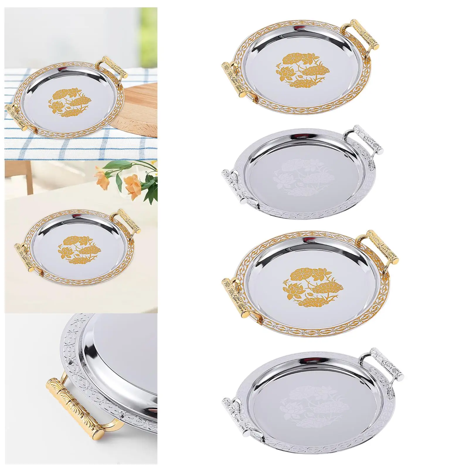 

Modern Elegant Decorative Coffee Tray with Handles for Parties Kitchen