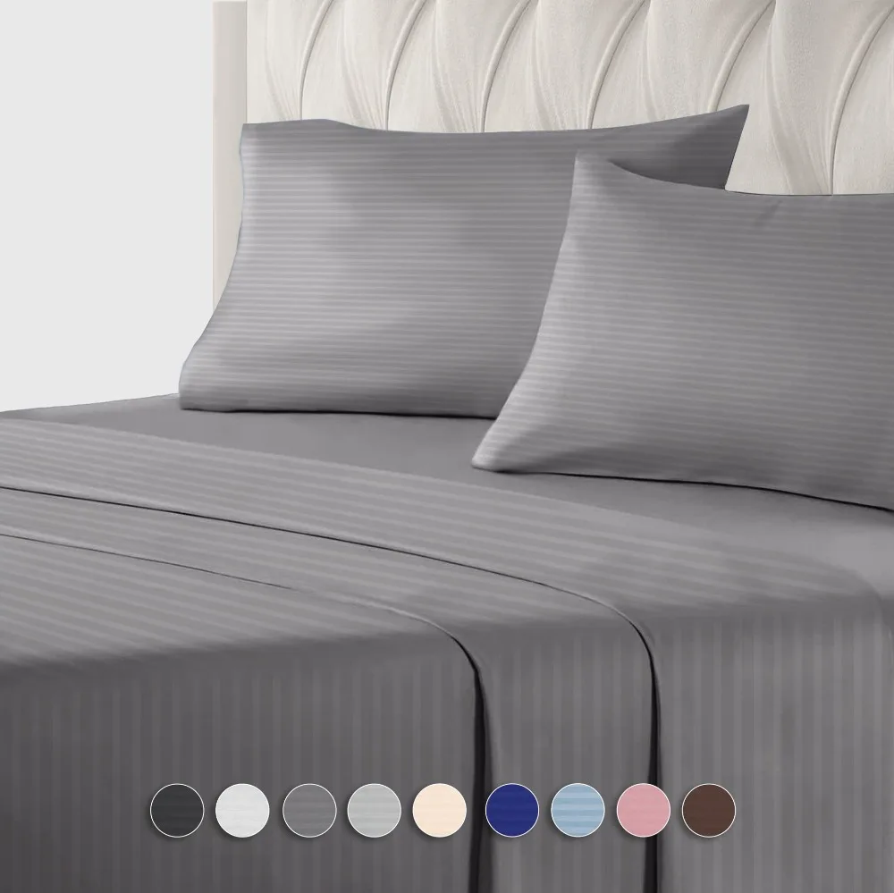 4 Uds. Sábanas suaves para el hogar, Juego De Sabanas Matrimonial Egipcian Premium 2,800 Hilos, Sábana plana para cama doble, sábanas superiores lisas de Color sólido