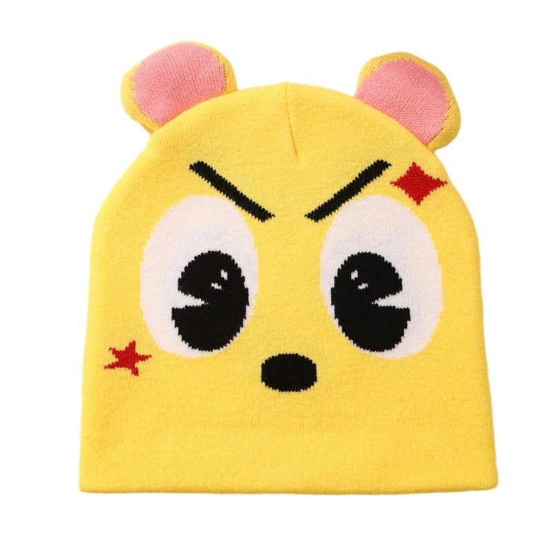 Topi Kartun Rajut Modis Rajutan Tahan Angin Luar Ruangan untuk Gadis Remaja