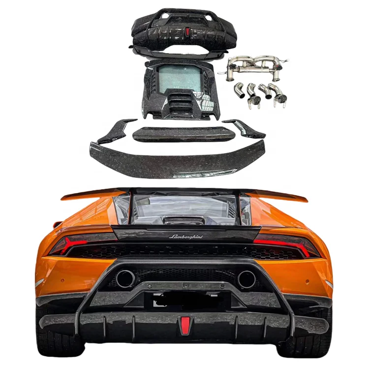

High Quality Forged Carbon Fiber P-Style Rear Bumper Spoiler Base Exhaust for Lamborghini LP610 580 Body Kit