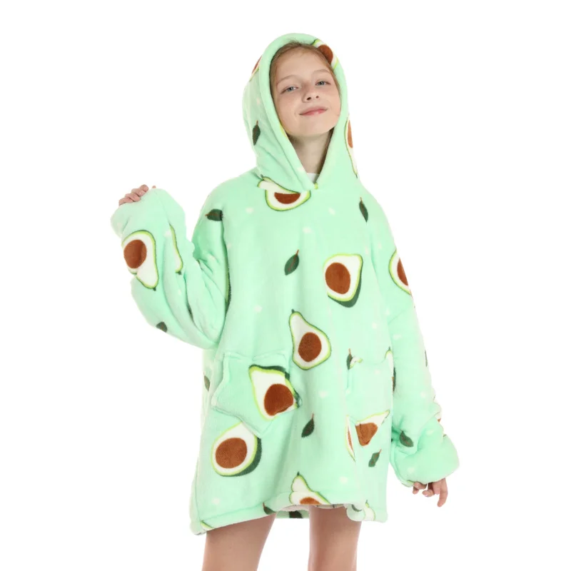 2025 신상 오버사이즈 웨어러블 따뜻한 플란넬 셰르파 담요 후드티 (겨울 남녀공용 풀오버 TV 스웨트셔츠) ☆ ★ 이에 ☆ ★