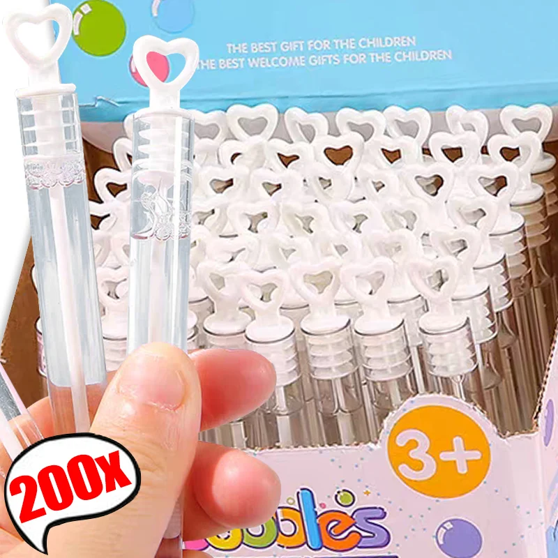 

10-200Pcs Transparent Bubble Soap Bottle Empty Love Heart Wand Anniversary Wedding Birthday Party Decoration Gifts for Guest
