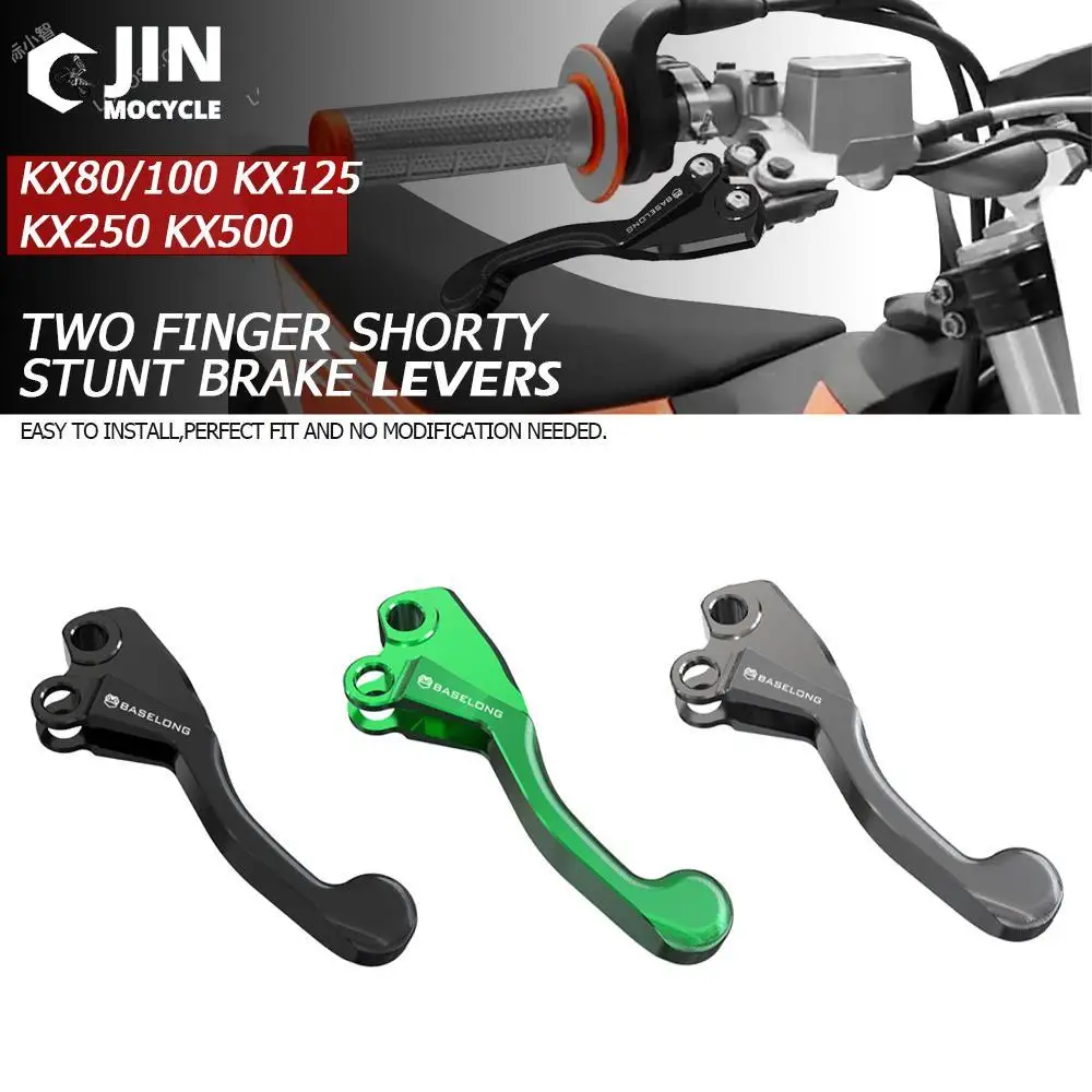 

Motocross Accessories KX 125 250 Two Finger Shorty Brake Levers CNC Force-saving Lever For KAWASAKI KX125 KX250 1997 1998 1999