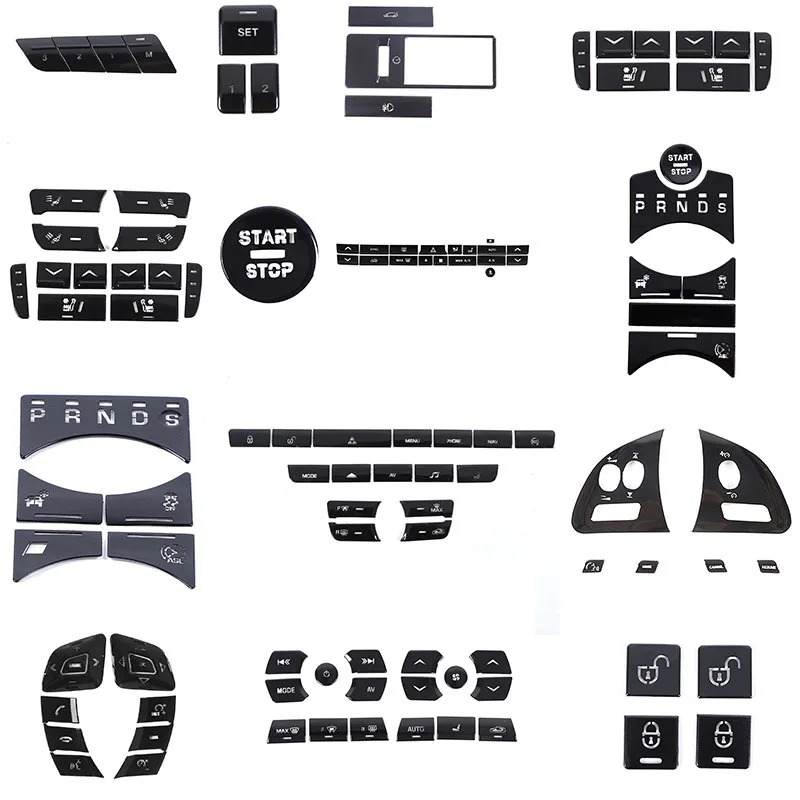 

For Jaguar XJ XF 2010-2019 stainless steel black car center gear multimedia button switch sticker car decoration accessories