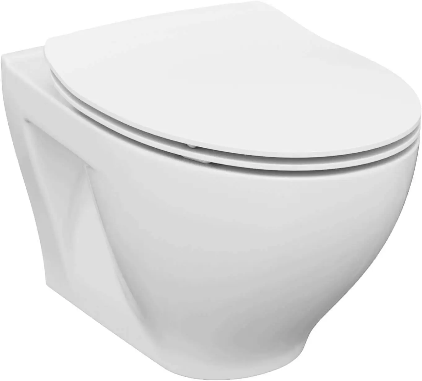 Na Parede Do Vaso Sanitário Combo Set, Tigela De Vaso Sanitário Com Assento Macio Perto, Parede Pendurado Tanque, Sistema De Transportador, Botões Incluídos