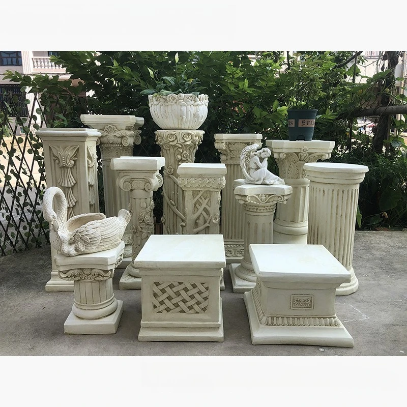 Factory Direct 2026 Top Adorno  decoración columna romana europea, soporte de flor  columna romana, base maceta, jardí