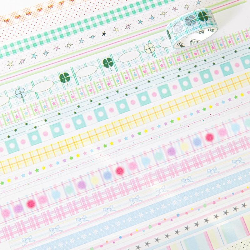 5roll/set Cute Colorful Basis Decoration Tape Planner Handbook DIY Scrapbooking Journal Collage Material Washi Tape