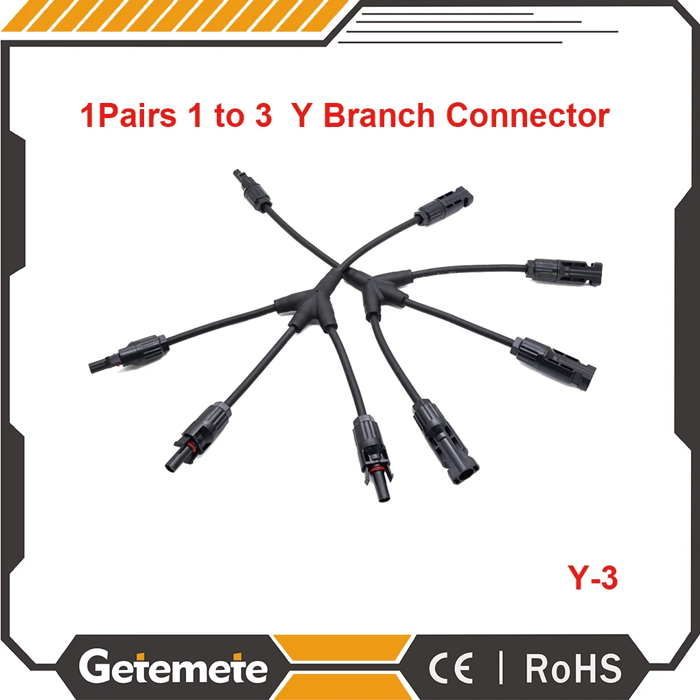 

GTMT Y3 Branch Parallel Photovoltaic Connector 3 To 1 Solar Connector Adapter For Solar Pv System Solar Panel Cable Wire Connect