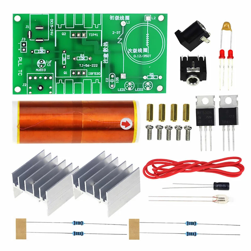 Kit de soldadura DIY de bobina Tesla, bobina de arco hecho a mano, bobina divertida de Audio, experimento de producción y montaje electrónico