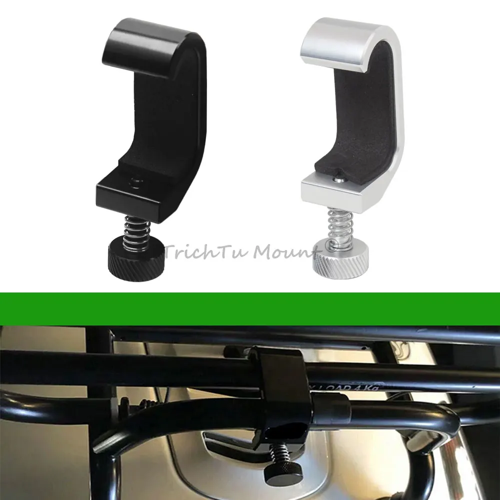 Aluminum Frame Hook Crotchet Grip Fits For Vespa All Models Such As Gts Lx Lxv Sprint Primavera 50 125 250 300 Gts Silver/Black