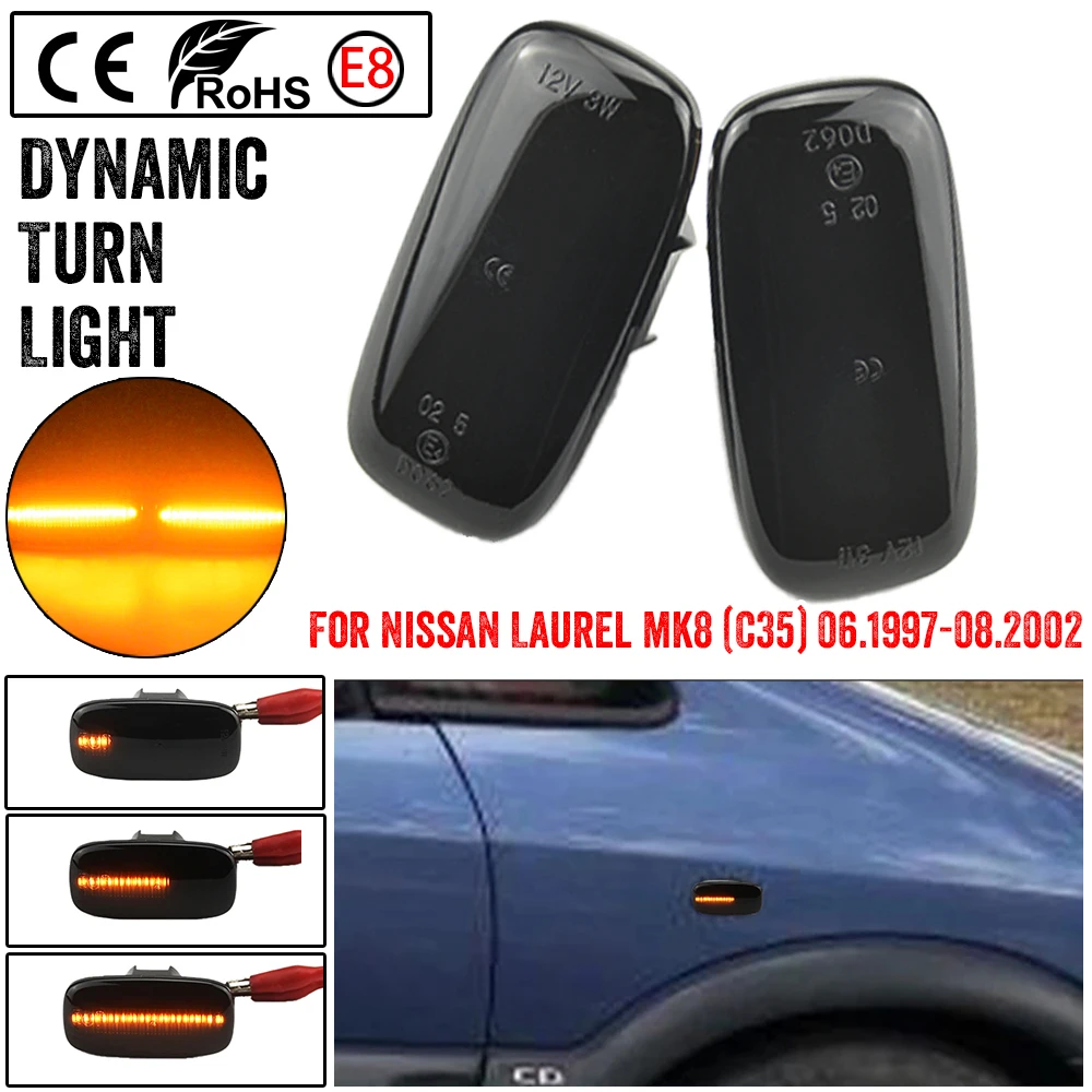 For Nissan Skyline R34 Sunny G10 Serena C24 Primera Camino WP11 P11 P12 Stagea WC34 Side Marker LED Dynamic Turn Signal Light