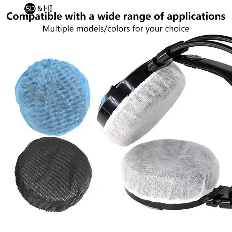 100Pcs/Bag Disposable Headphone Cover Nonwoven Earmuff Cushion 10-12cm Headset Disposable Headphone Ear Covers