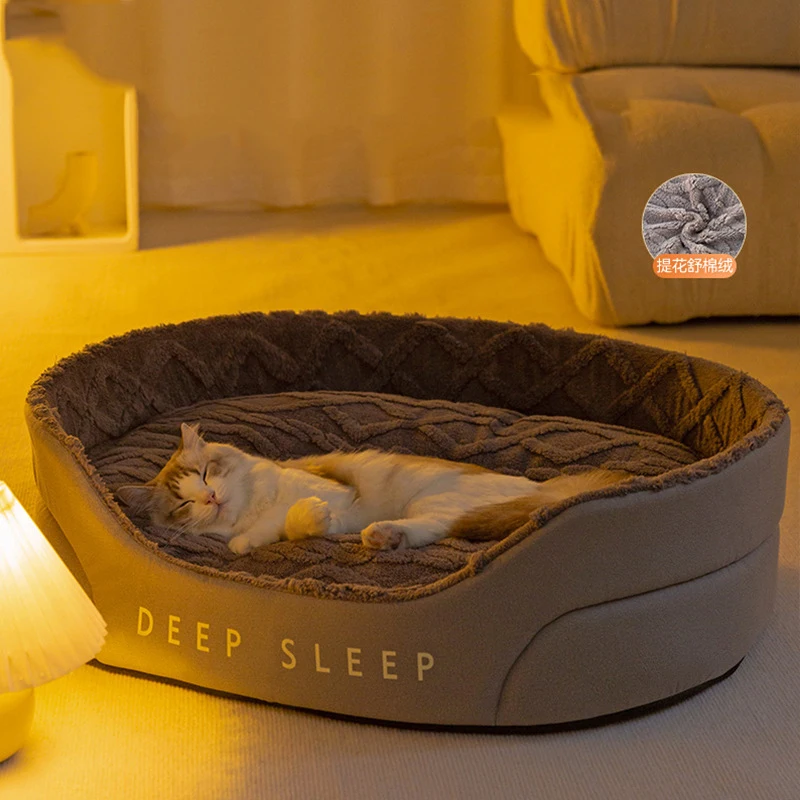 Big Bed Pet Sleeping Bed Large Dogs Accessories Pet Items Pet Medium Warm Cushion Mat Supplies Kennel Products Home Garden