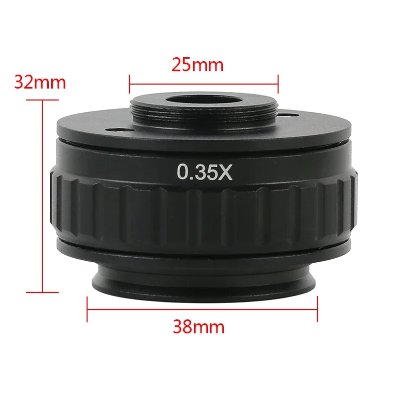 Imagem -04 - Lente Adaptadora 035x 05x 1x Tubo Foco Ajustável 38 mm para Montagem c Adaptador de Câmera de Microscópio Estéreo Trinocular