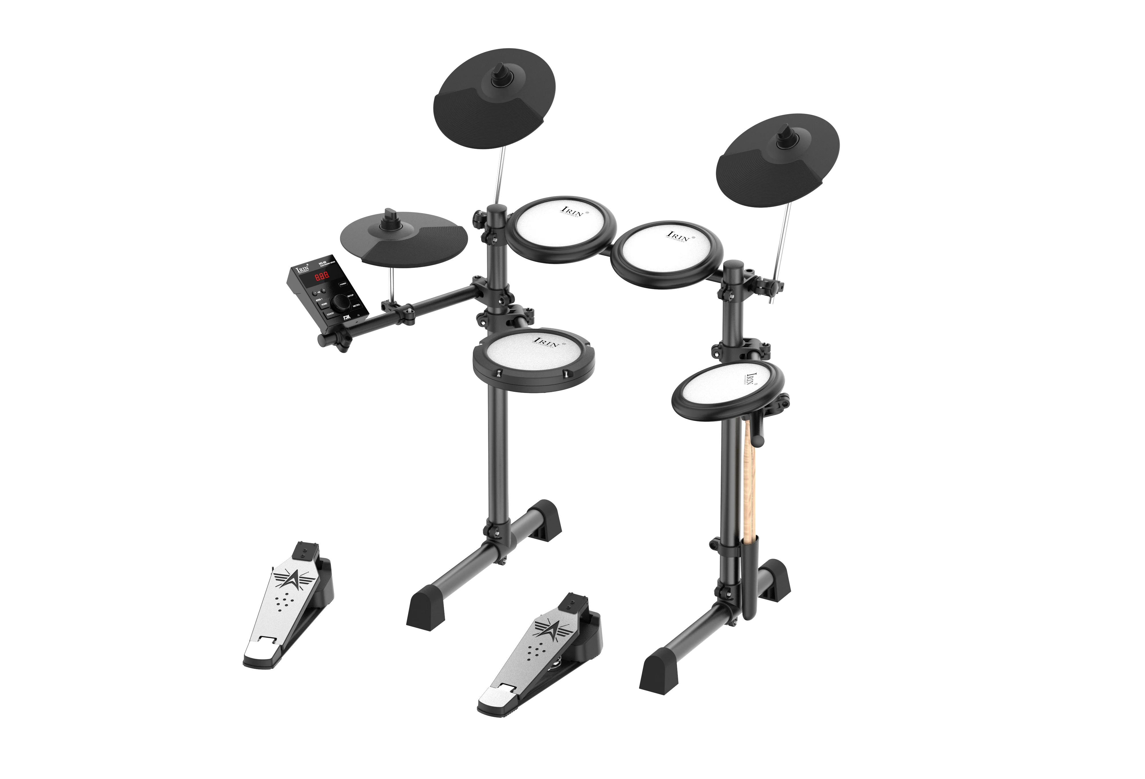 IRIN Electric Drum Set 5 Drum 3 Cymbal Silicone 300 Sounds With BT And USB MIDI Convenient Connection Headphone Percussion Drum