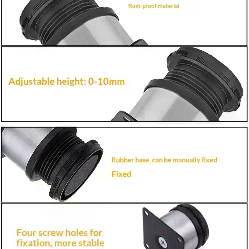 4PCS Stainless Steel Furniture Adjustable Sofa Bed Leg Table Bed Sofa Cabinet Legs Metal Replacement Foot 5-15cm Height Durable