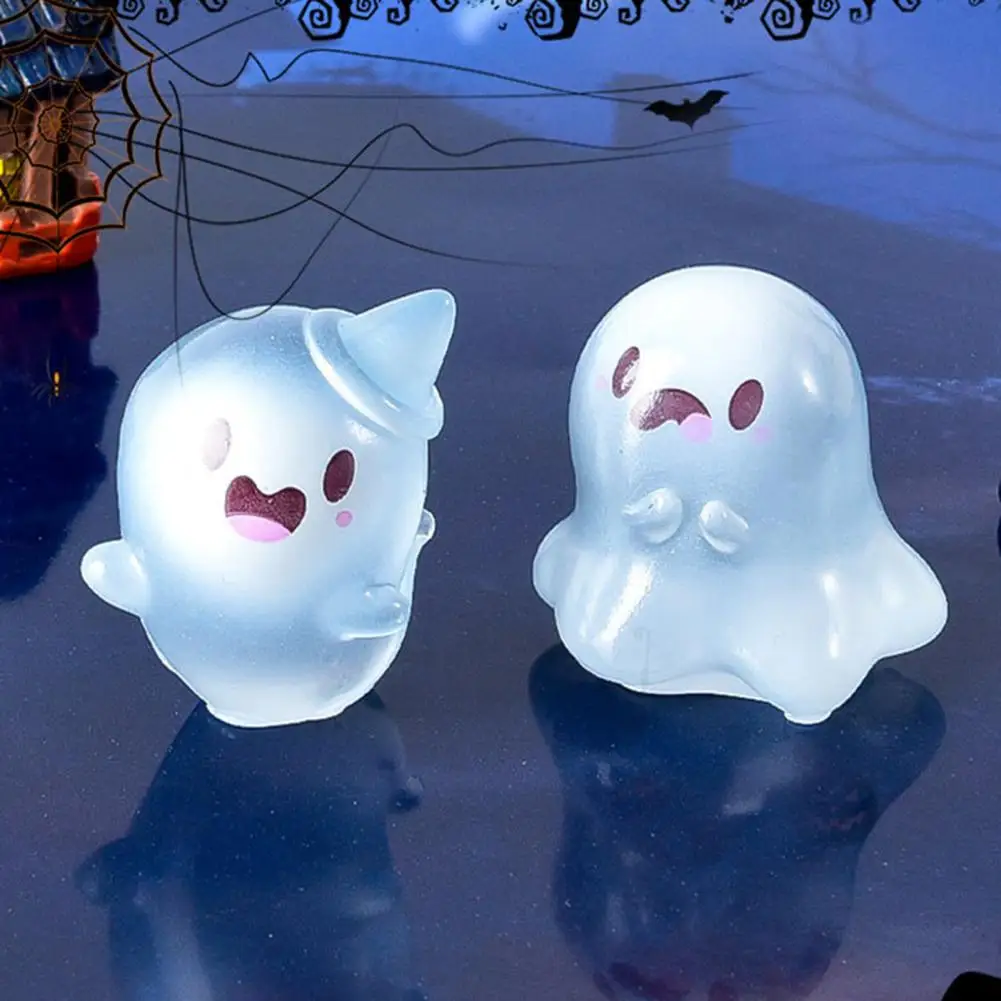 5Pcs Resin Ghost，Miniature Statue，Halloween Ornament，Luminous，Garden Landscape ，Mini Ghost Figurine，Halloween Decorations