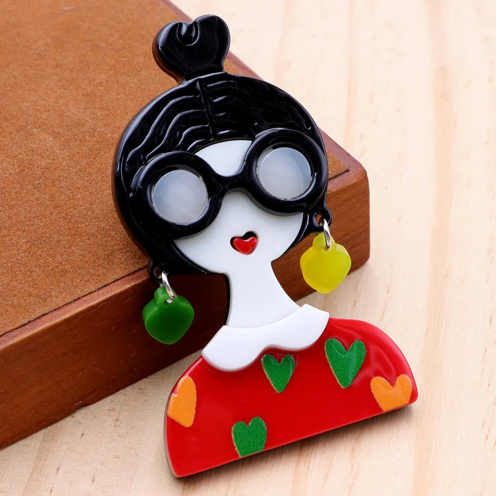 New acrylic wearing earrings girl\'s brooch, women fashion pin jewelry accessories