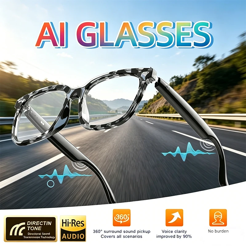 

Новые умные AI-очки: AI-перевод, музыка, звонки, шумоподавление, запись встреч, Bluetooth, костная проводимость, 2026