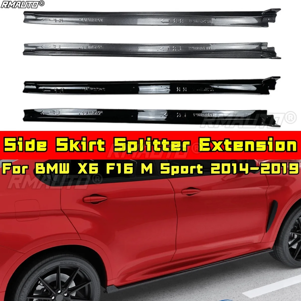 

For BMW X6 F16 M Sport Body Kit Side Skirt Extension Diffuser Guard Lip for BMW X6 F16 M Sport 2014-2019 Car Accessories
