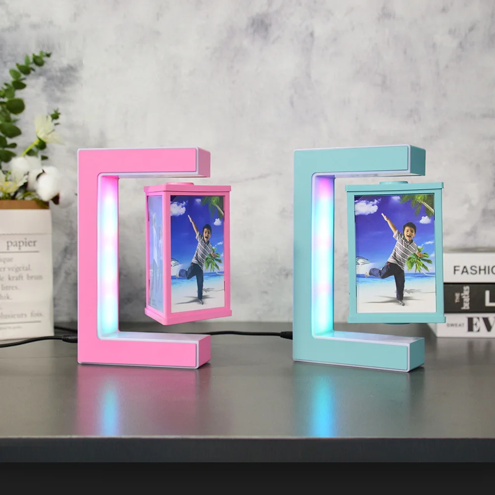 Imagem -05 - Magnetic Levitating Photo Frame com Luzes Led Luz Noturna Criativa Picture Display Aniversário e Presente de Natal