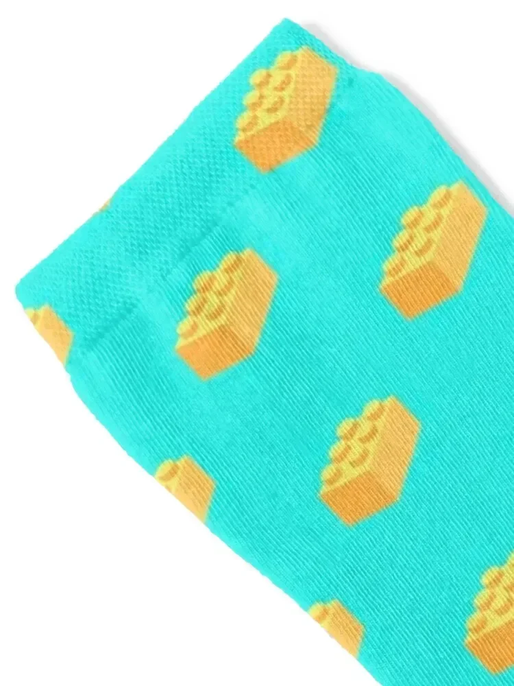 Building blocks that lock - Yellow & Teal Socks men cotton high quality cotton golf Socks Girl Men's