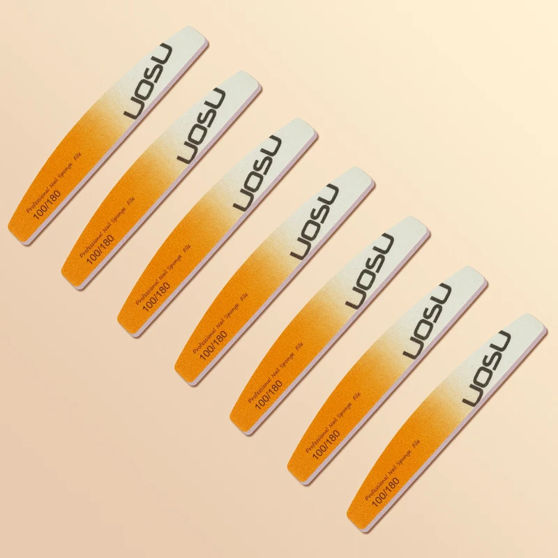15PCS UOSU Gradient Nail Sponge Files | 100/180 Grit | Professional Set | For Nail Shaping Buffing & Artistic Manicure Designs