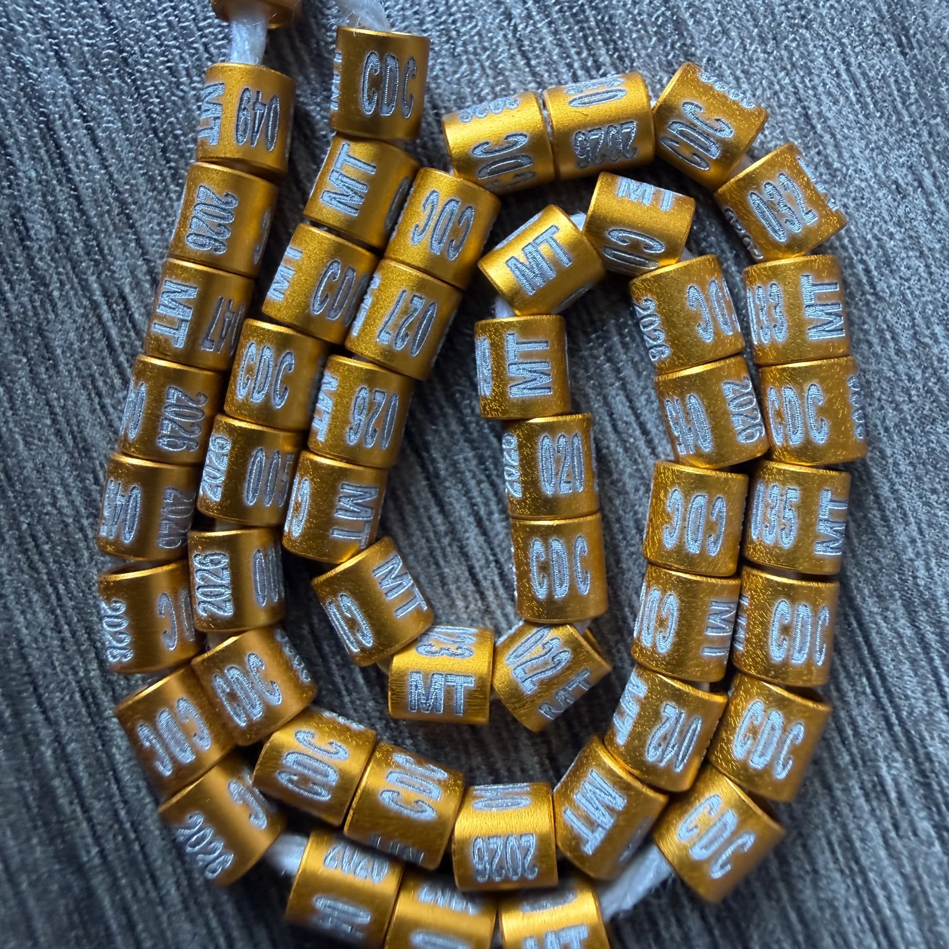 50PCS Personalized Custom Bird Leg Rings ID Bands for Baby Bird 10 Days - Aluminum Closed Bands, Specify Engraving Text & Color