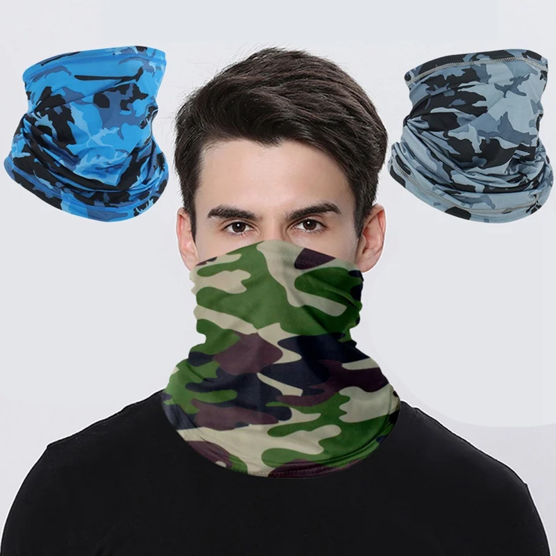 UV Protection Ice Silk Face Cover Neck Tube Outdoor Sports Bandana Scarf Breathable Hiking Scarf Neck Gaiter Bandana