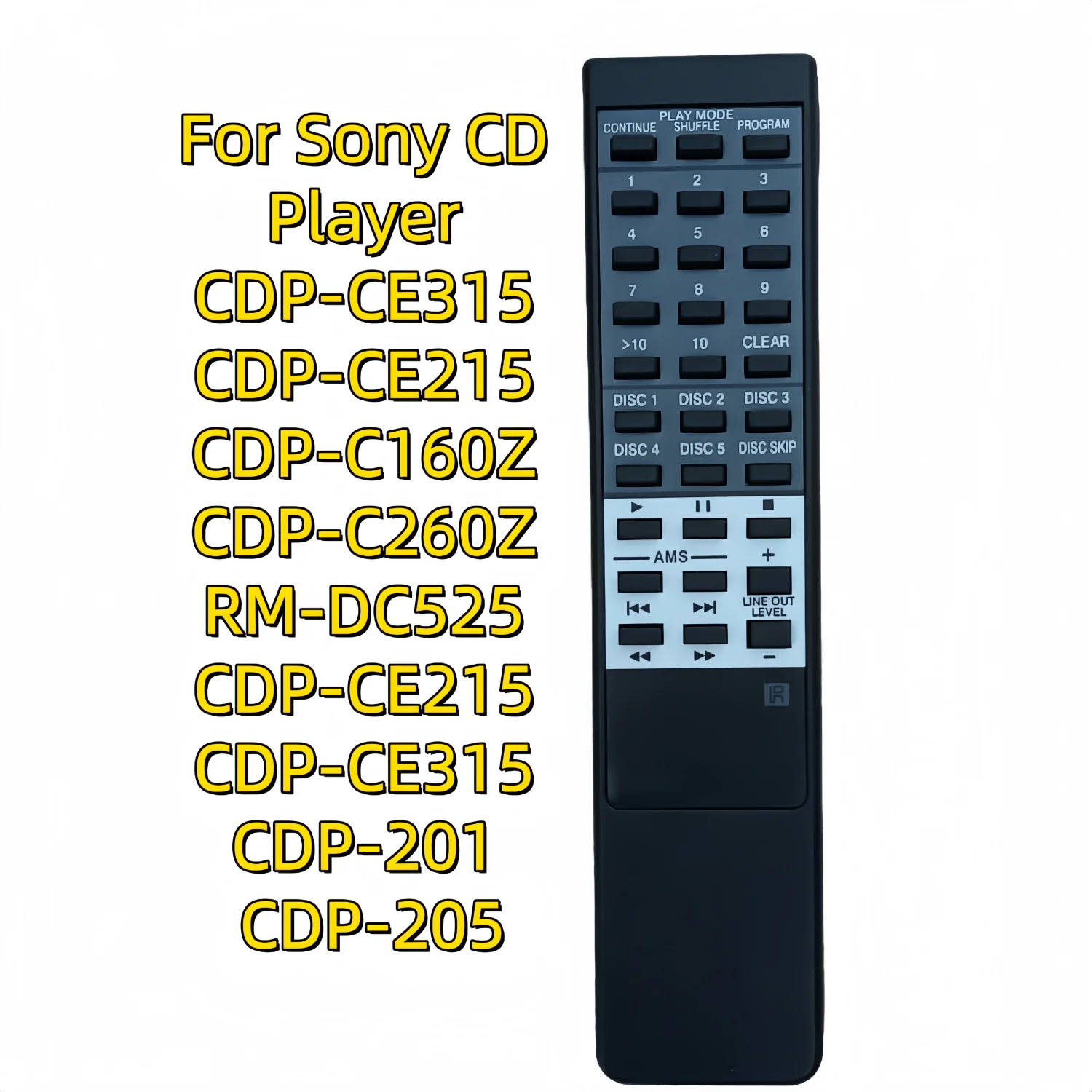 Nuevo control remoto RM-DC41 de alta calidad compatible con reproductor de discos compactos Sony CDP-CE315 CDP-C260Z CDP-C350Z CDP-CE215 CDP-C160Z
