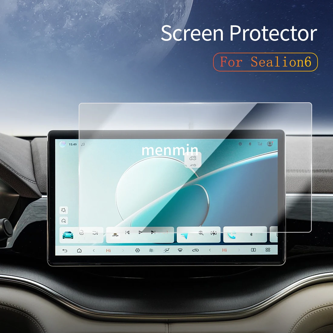 

Автомобильные наклейки Carplay Защитная пленка для экрана For25 BYD Sealion6 Дисплей Защитная пленка из закаленного стекла Аксессуары для навигации автомобиля