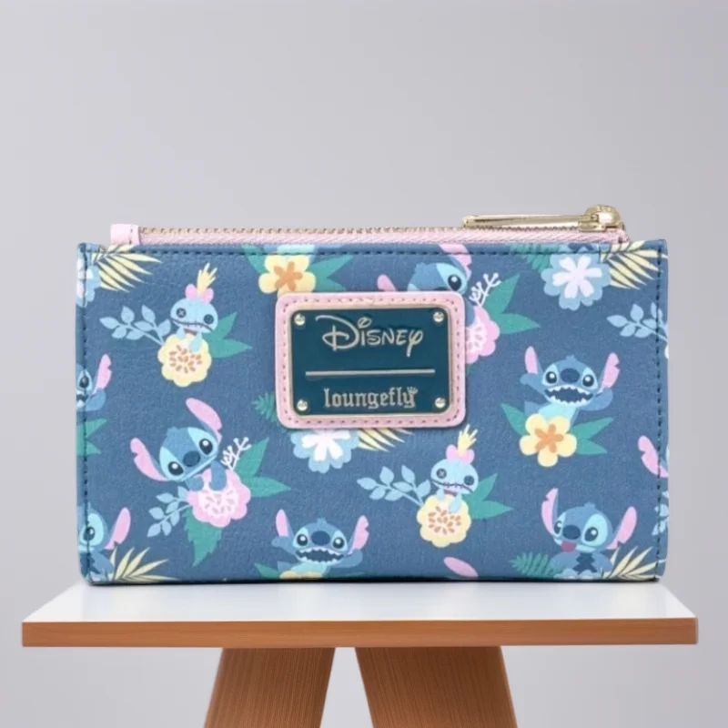 

‌ Кошелек Lilo & Stitch — короткий кошелек с зажимом для денег с принтом, милый мультяшный держатель для удостоверений личности и портмоне, подарок для фаната Kawaii Stitch