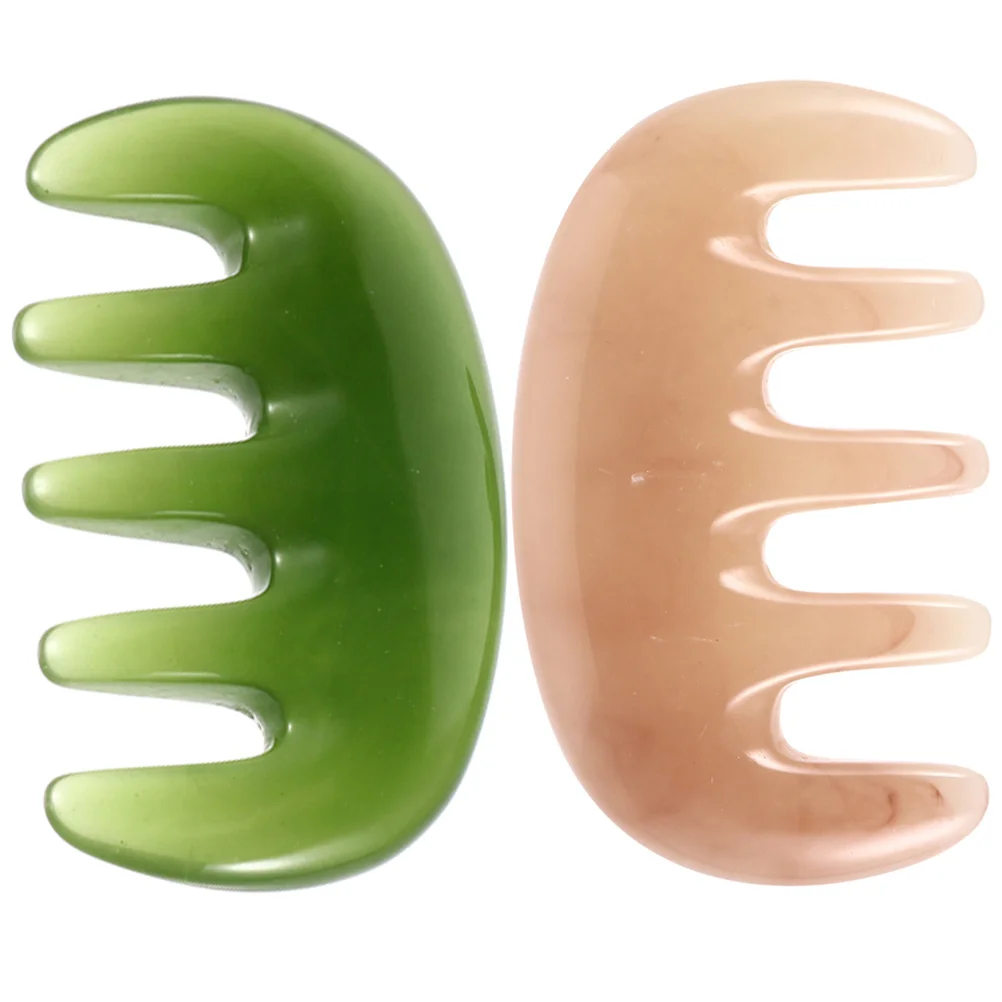 2 Pcs Scalp Massage Comb Massager Anti-Static Hair Acupoint Tool Resin Beeswax Pedicure Tools